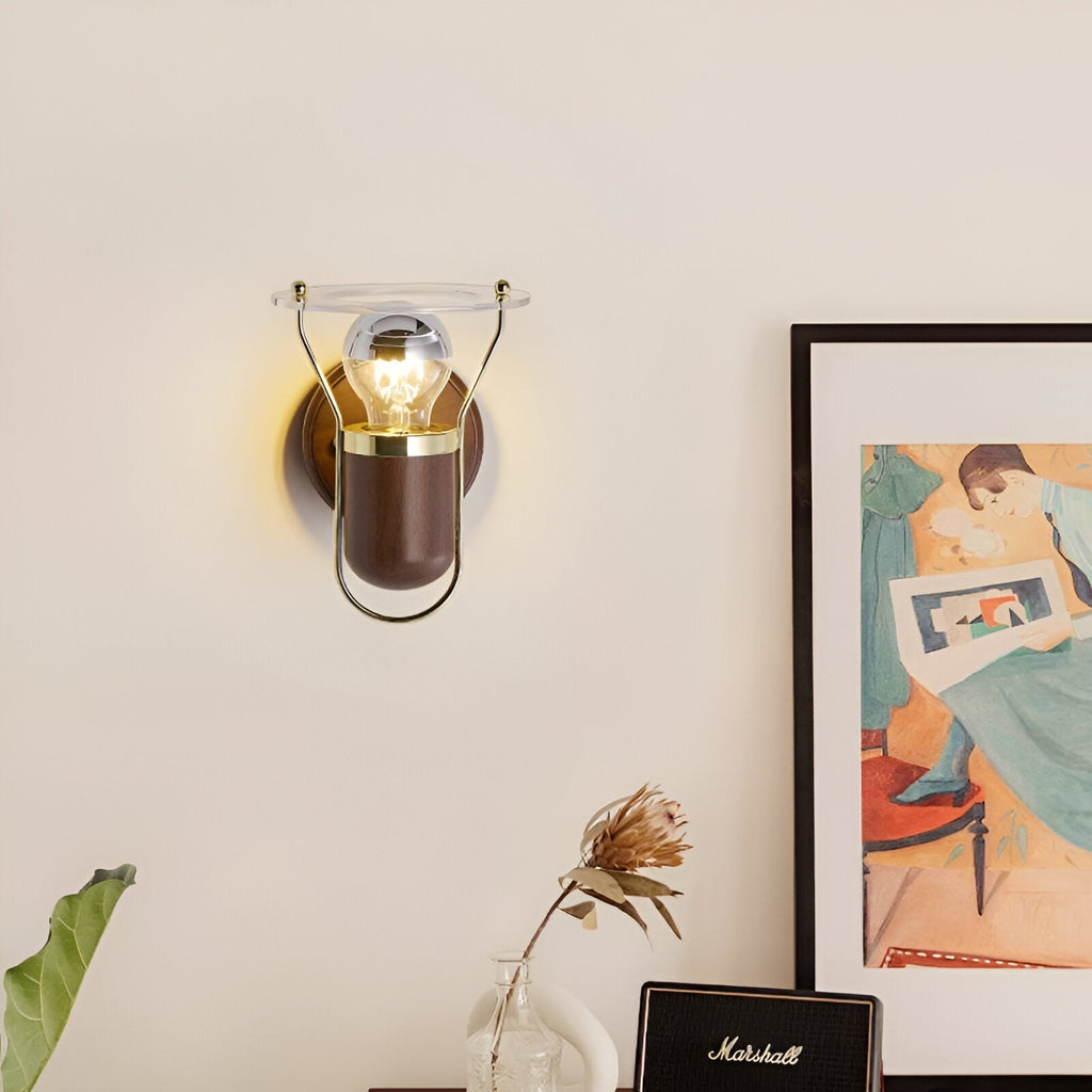 Japanese Retro Style Walnut Haughanv Wall Light