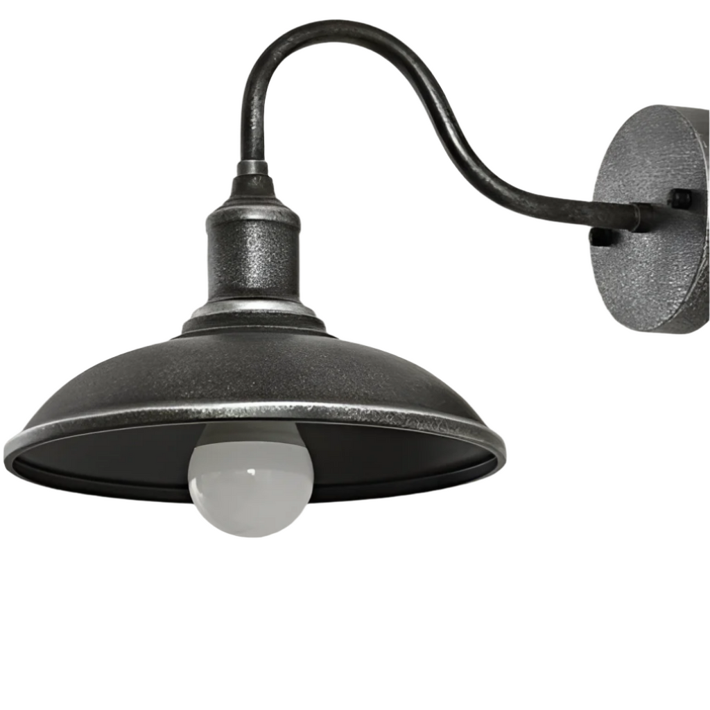 Industrial Bowl Shaped Iron Outdoor Wall Light