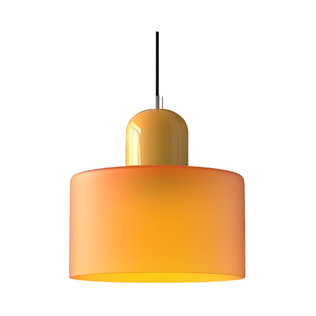 Nordic Iron Body Two-Tone Glass Pendant Light