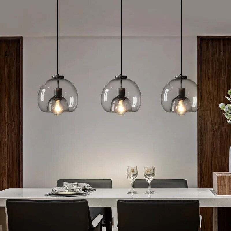 Nordic Minimalist Glass Stone LED Pendant Light