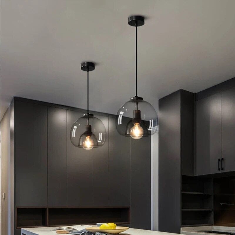 Nordic Minimalist Glass Stone LED Pendant Light