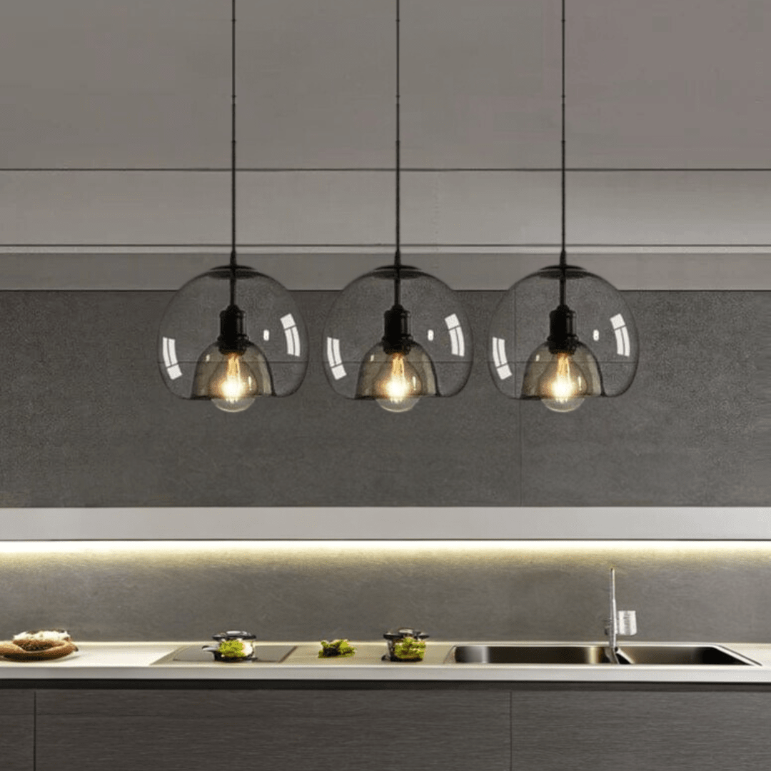 Nordic Minimalist Glass Stone LED Pendant Light