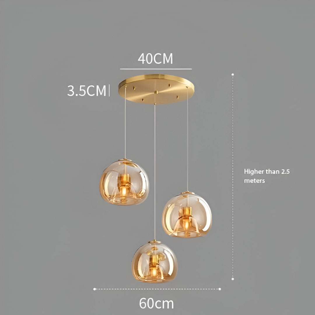 Nordic Minimalist Glass Stone LED Pendant Light