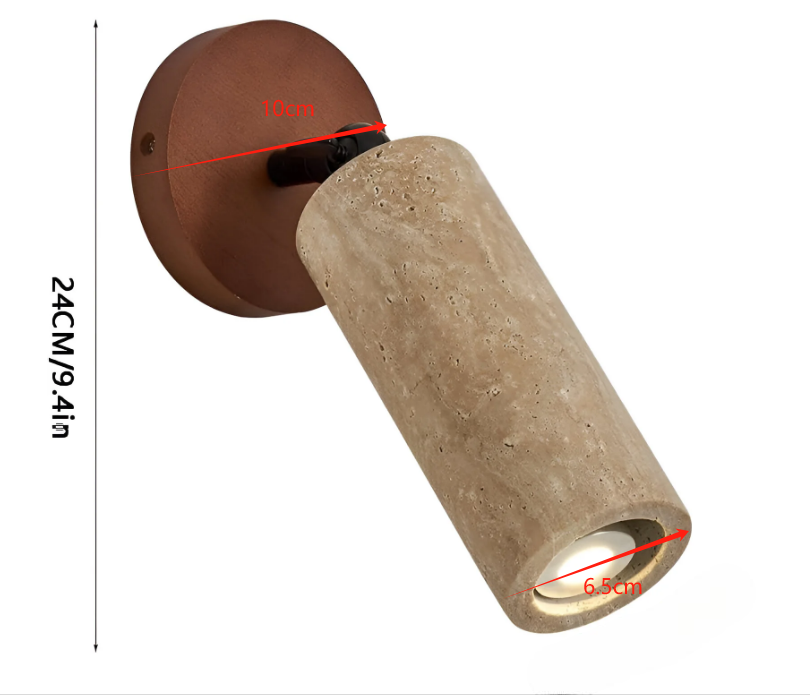 Yellow Travertine Wood Adjustable Ceiling and Wall Light