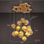 Milliere Nordic Wood Multi-Head Pendant Light
