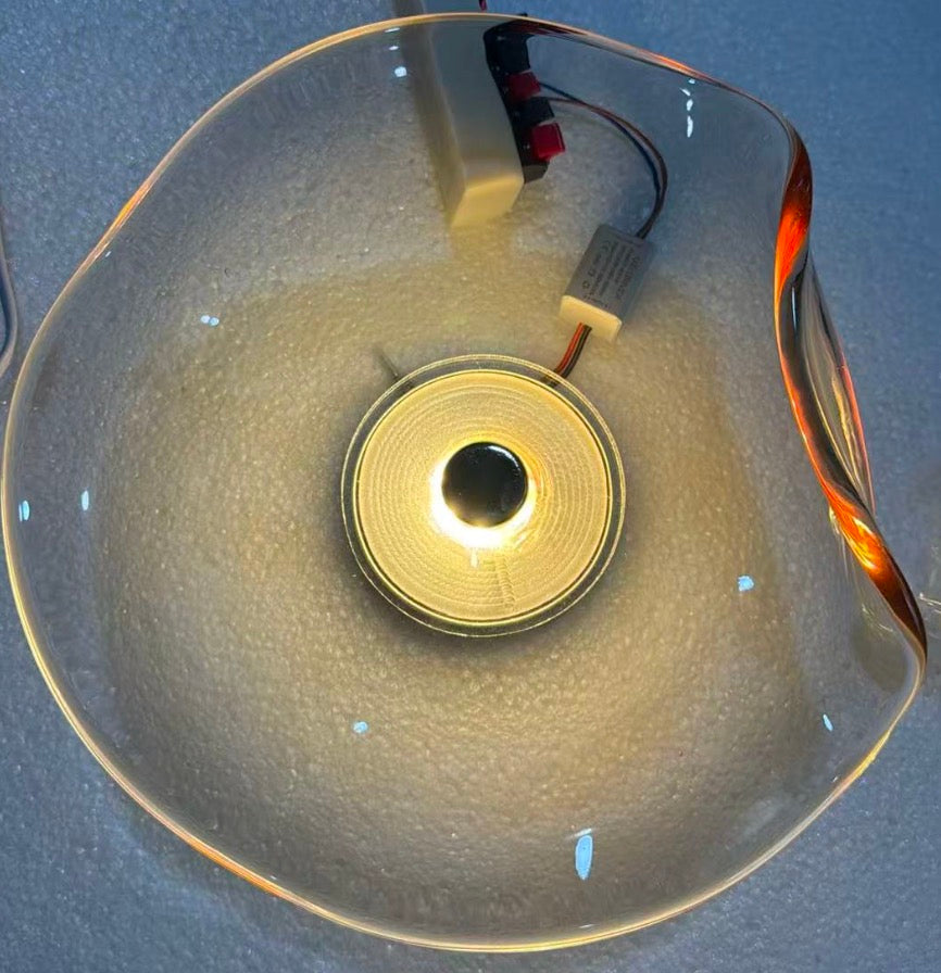Nordic Curved Glass Japandi Style Glass LED Wall Light