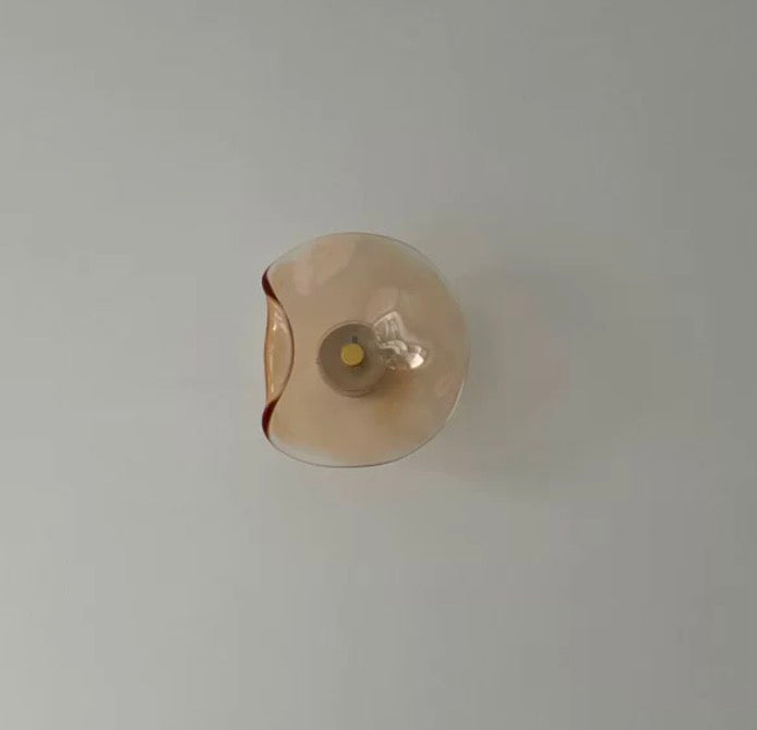 Nordic Curved Glass Japandi Style Glass LED Wall Light