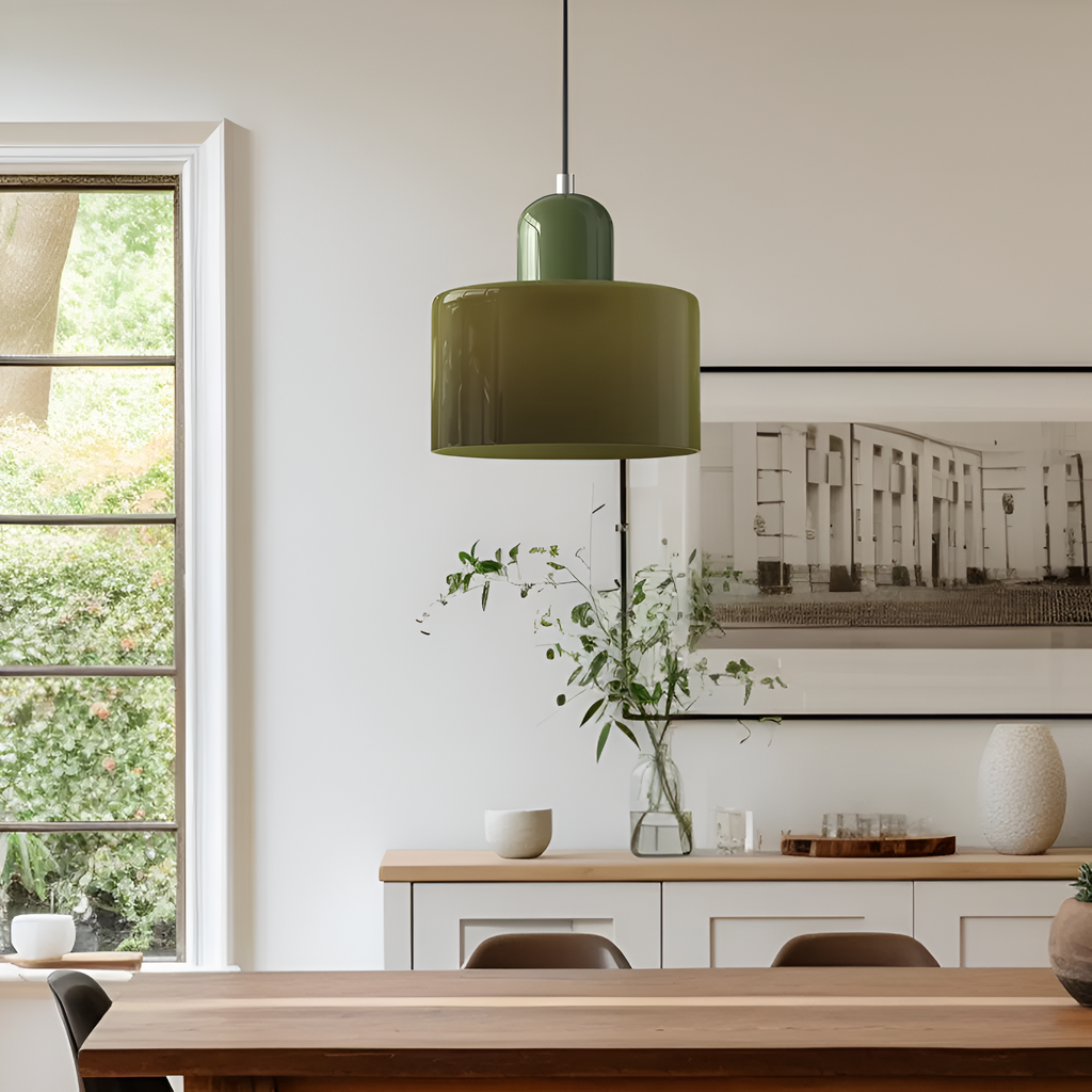 Nordic Iron Body Two-Tone Glass Pendant Light