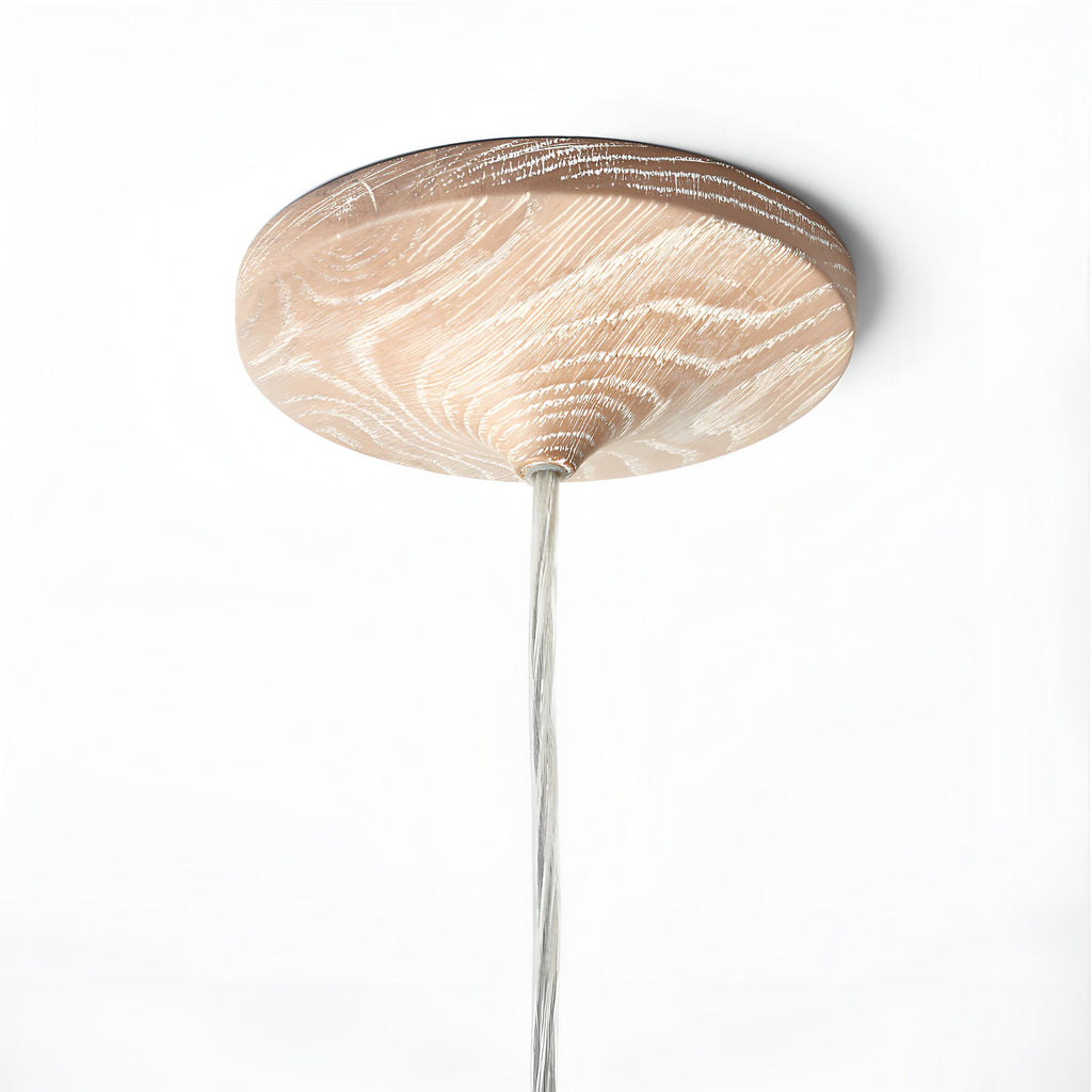 Japandi Totora Rope Wrapped Oak Pendant Light