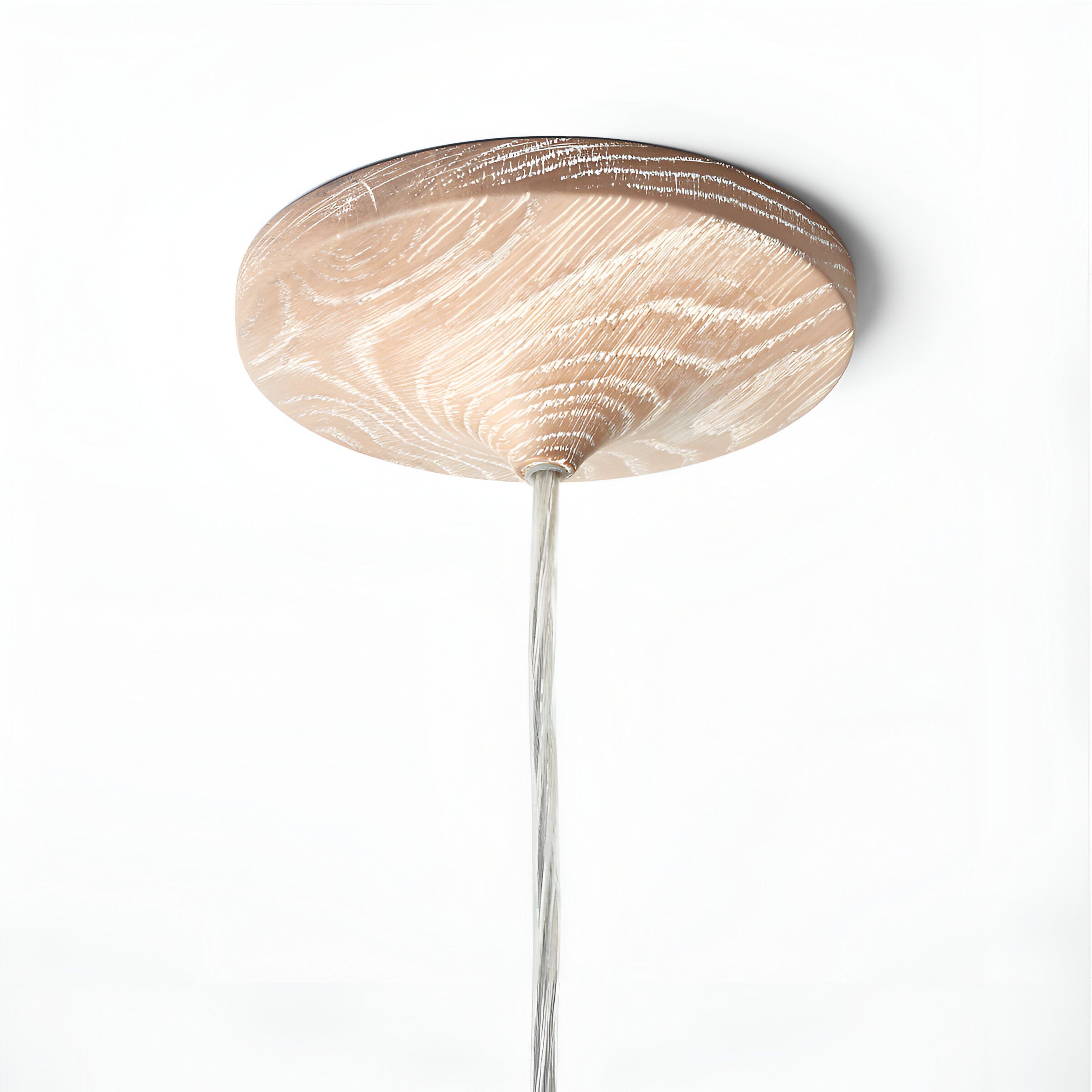 Japandi Totora Rope Wrapped Oak Pendant Light