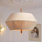 Japandi Totora Rope Wrapped Oak Pendant Light