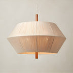 Japandi Totora Rope Wrapped Oak Pendant Light