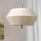 Japandi Totora Rope Wrapped Oak Pendant Light