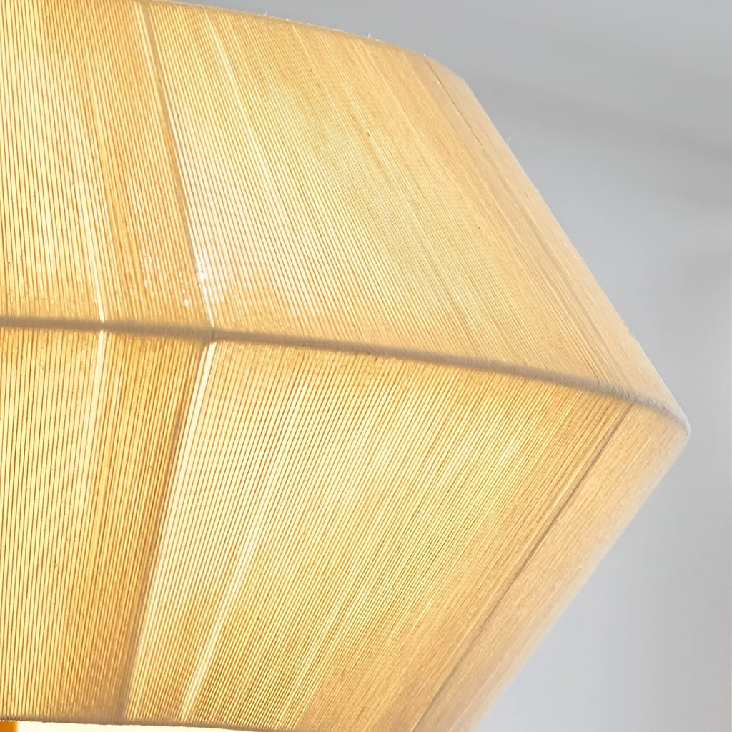 Japandi Totora Rope Wrapped Oak Pendant Light