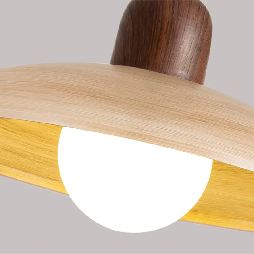 Japanese Style Wabi-Sabi Walnut Pendant Light