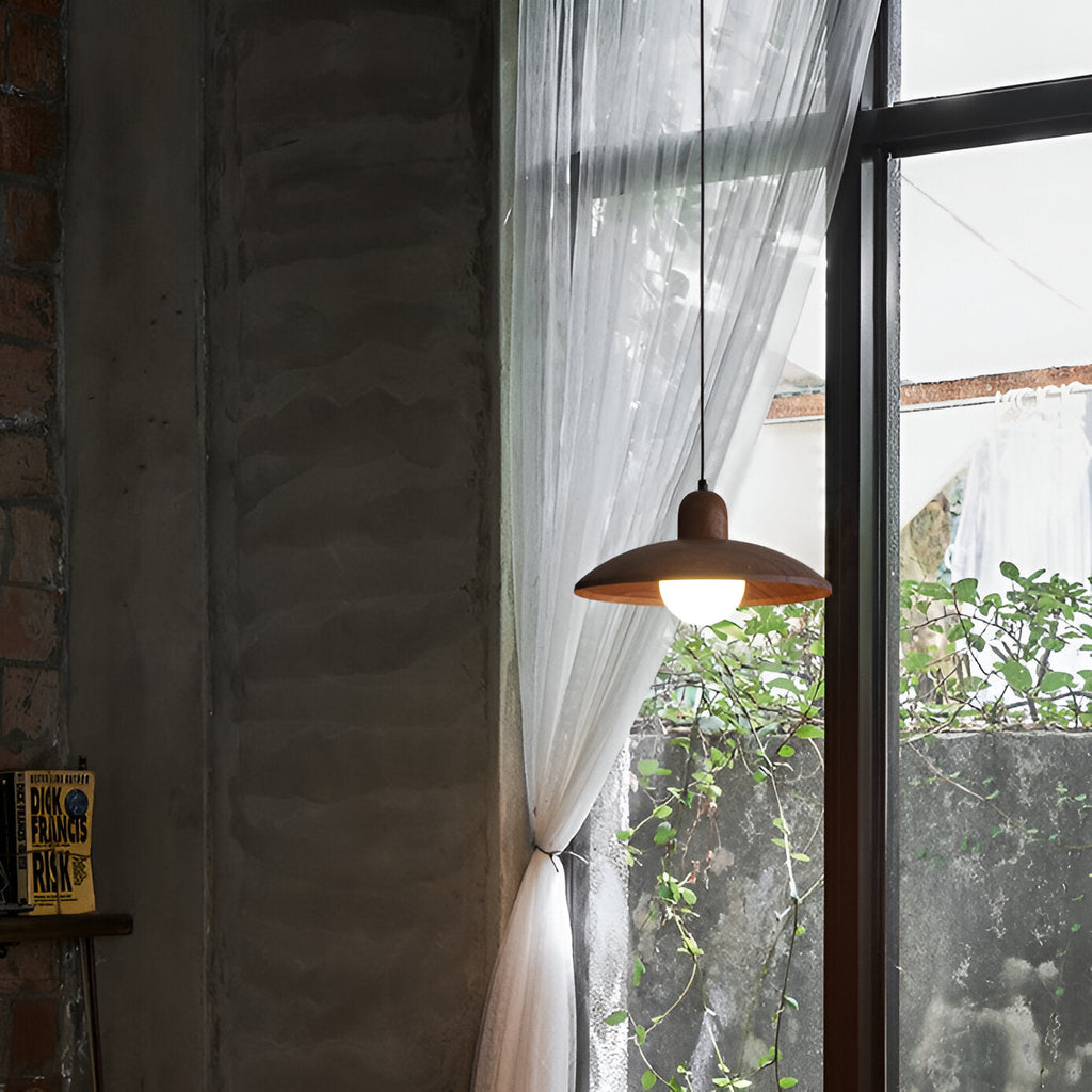 Japanese Style Wabi-Sabi Walnut Pendant Light