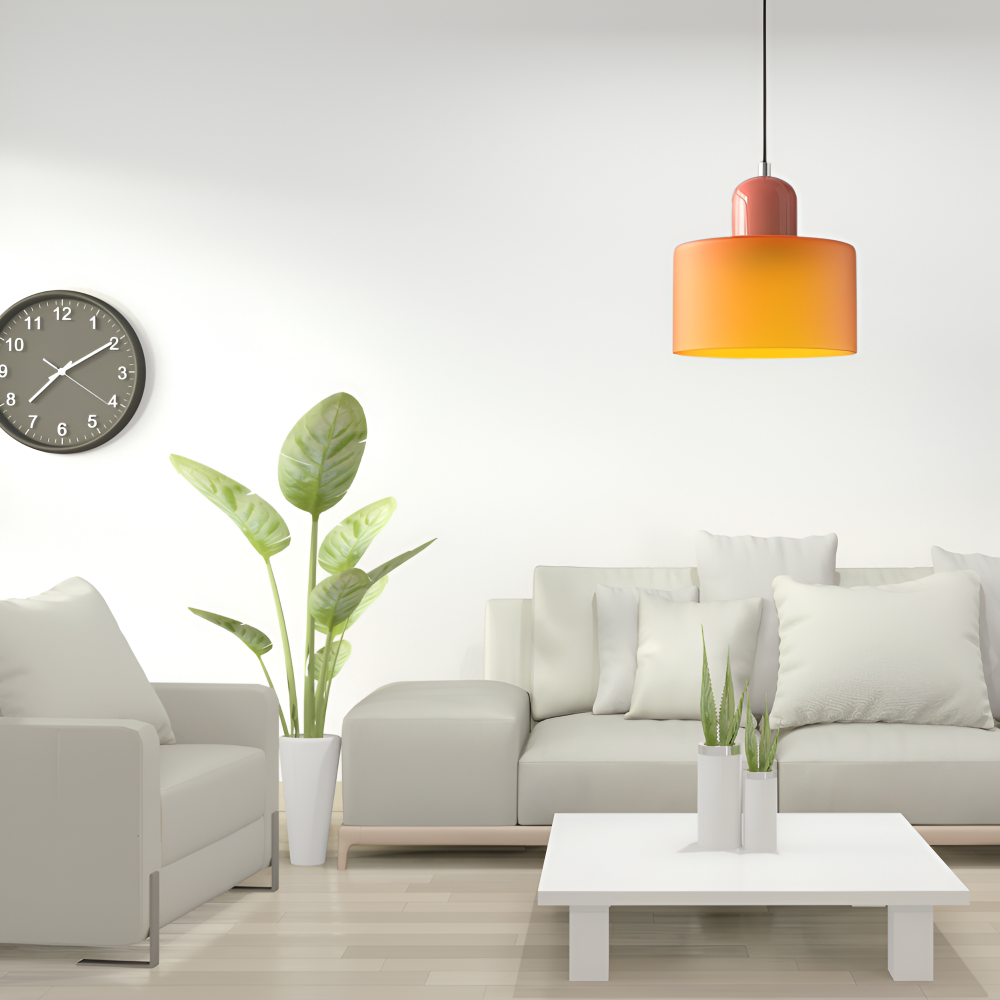 Nordic Iron Body Two-Tone Glass Pendant Light