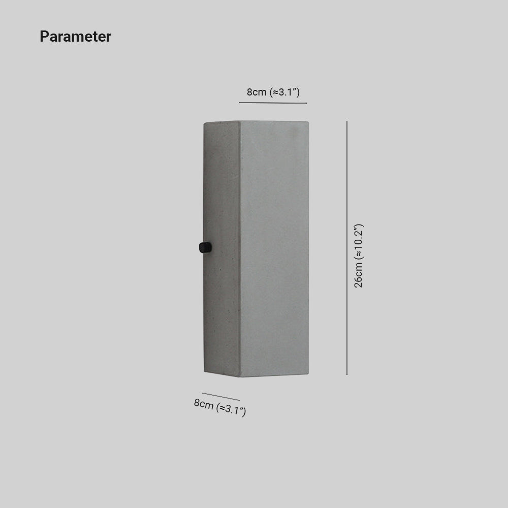 Minimalist Cement Square Outdoor Wall Light