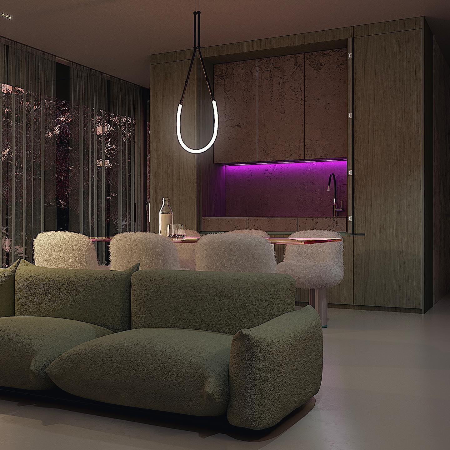 Leed Wabi Sabi Sculptural Silicone LED Luxury Chandelier