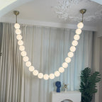 Pearl Necklace Japandi Acrylic Brass Chandelier