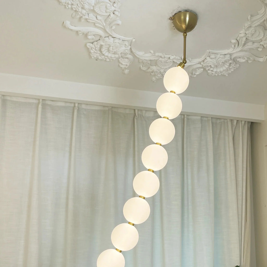 Pearl Necklace Japandi Acrylic Brass Chandelier