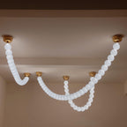 Pearl Necklace Japandi Acrylic Brass Chandelier