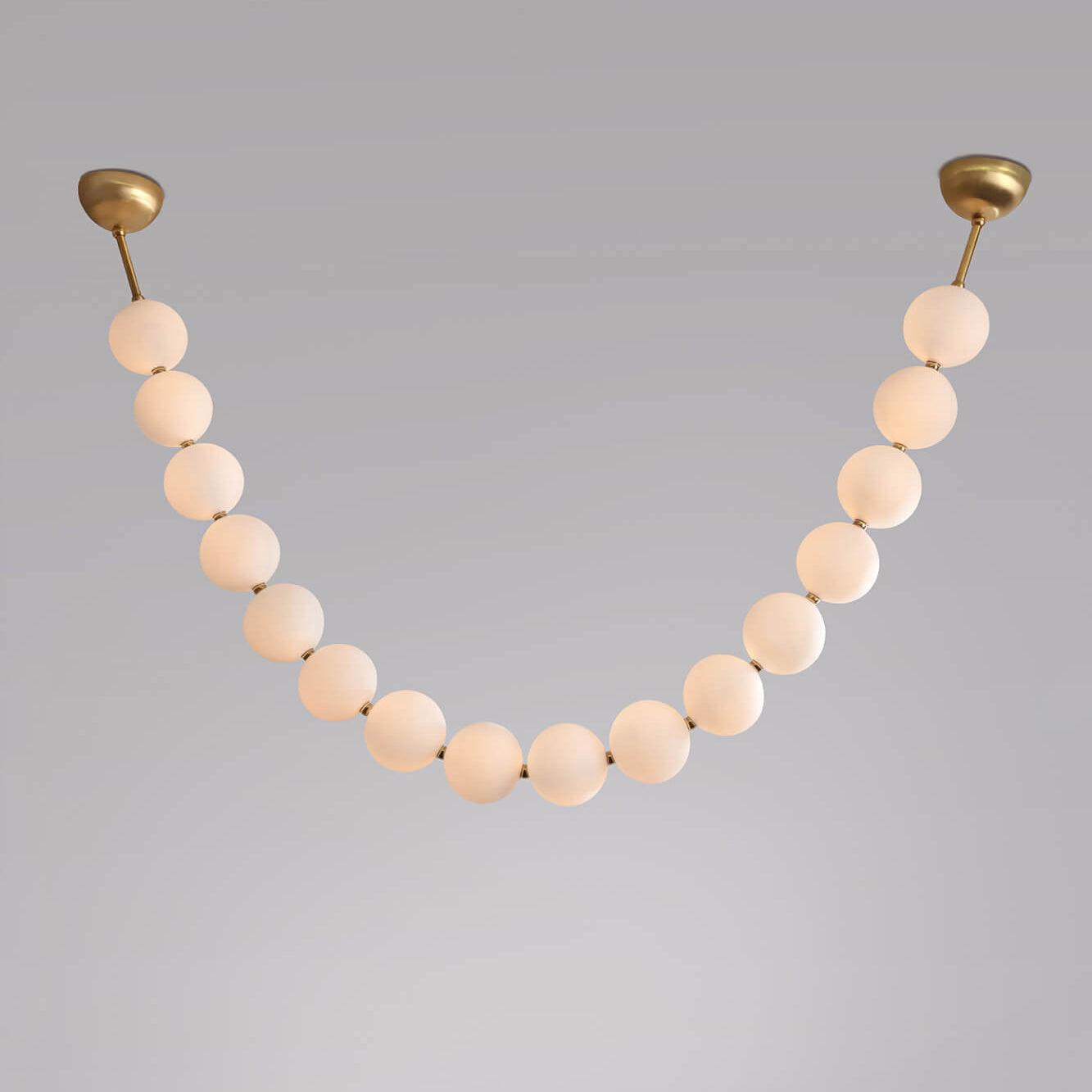 Pearl Necklace Japandi Acrylic Brass Chandelier