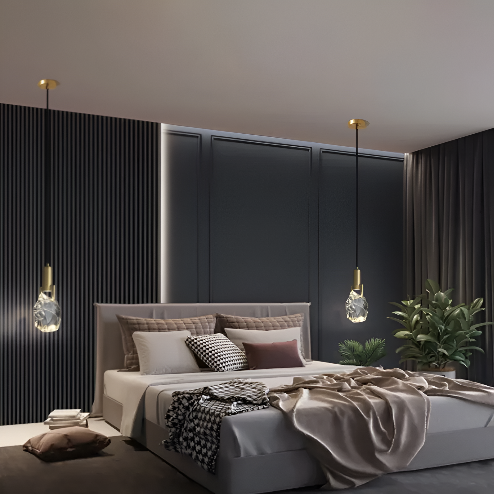 Luxury Nordic Crystal Copper Pendant Light