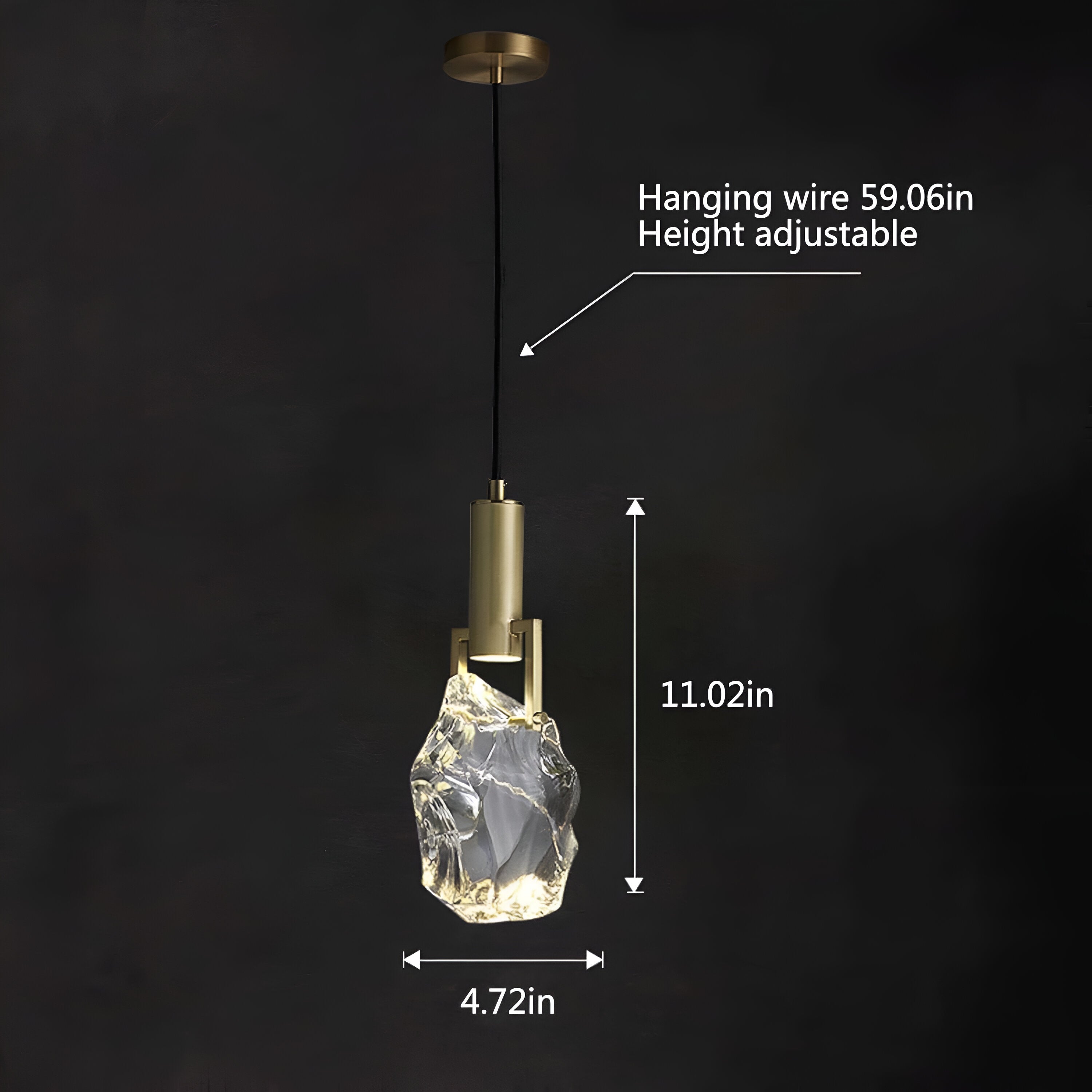 Luxury Nordic Crystal Copper Pendant Light