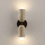 Merrill Travertine and Wood LED Wall Light