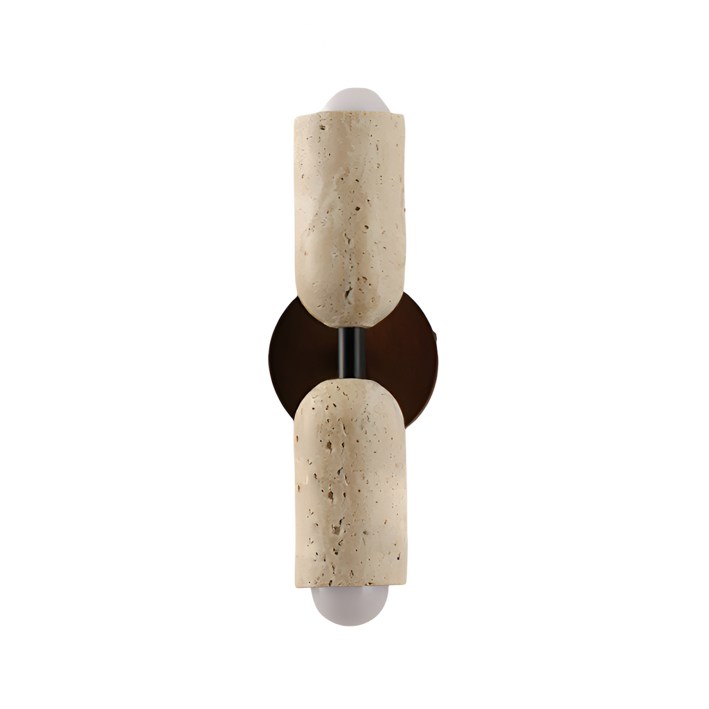 Merrill Travertine and Wood LED Wall Light