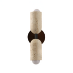 Merrill Travertine and Wood LED Wall Light