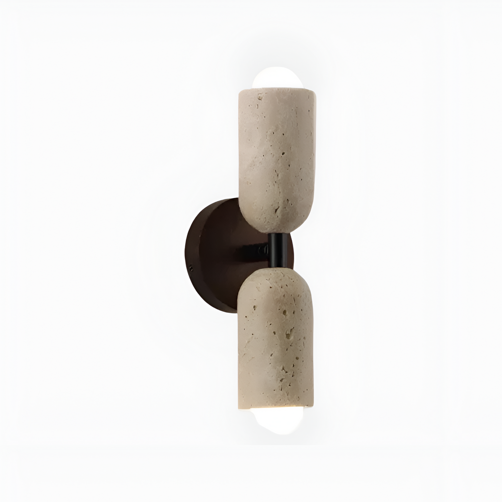 Merrill Travertine and Wood LED Wall Light