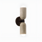 Merrill Travertine and Wood LED Wall Light