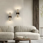 Merrill Travertine and Wood LED Wall Light