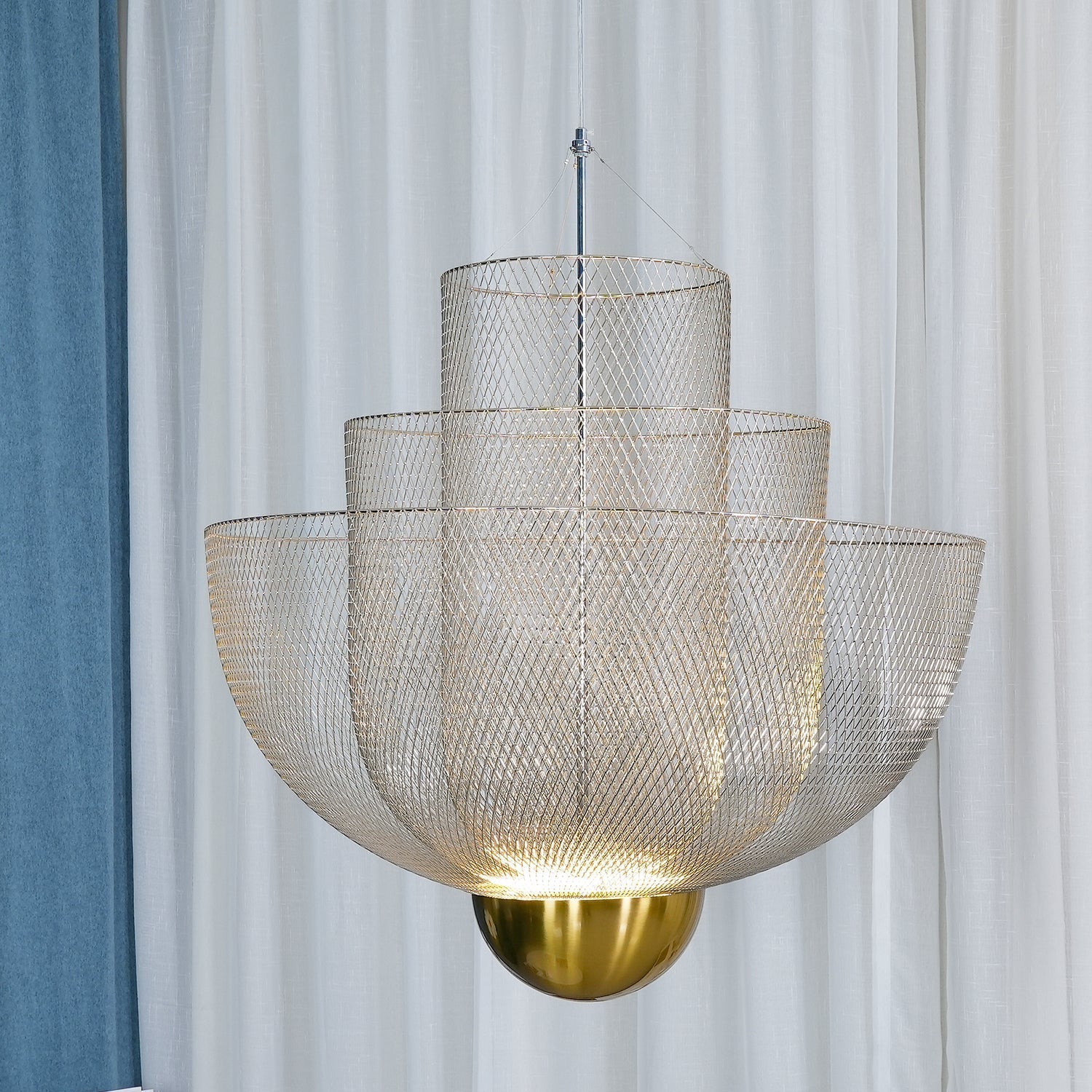 Radiant Wirelight Sculptural Japandi Metal Pendant Light