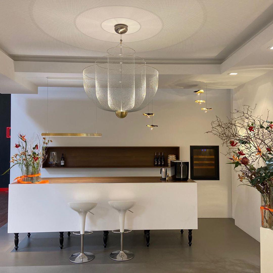 Radiant Wirelight Sculptural Japandi Metal Pendant Light