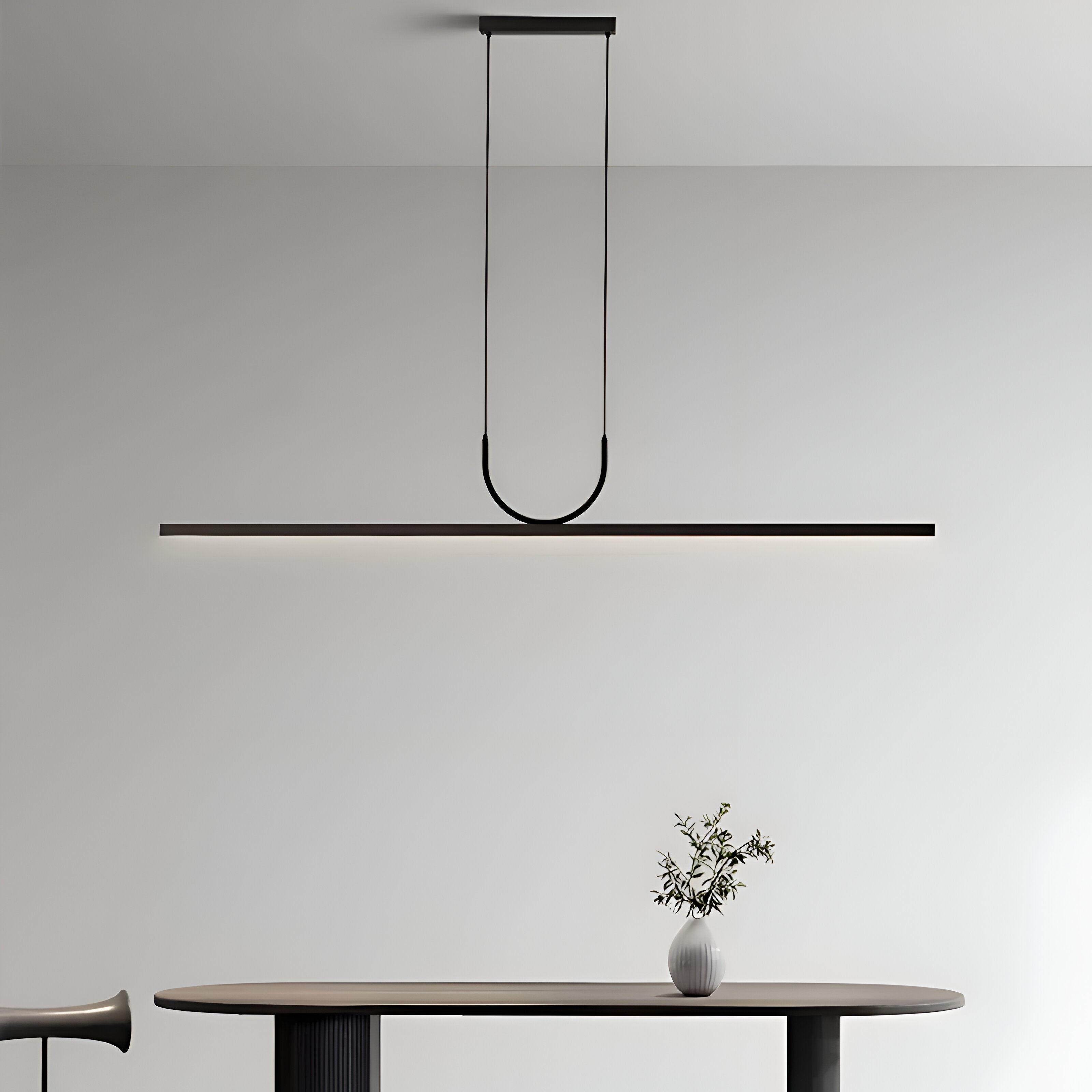 Minimalist Acrylic U-Shaped Linear LED Pendant Light