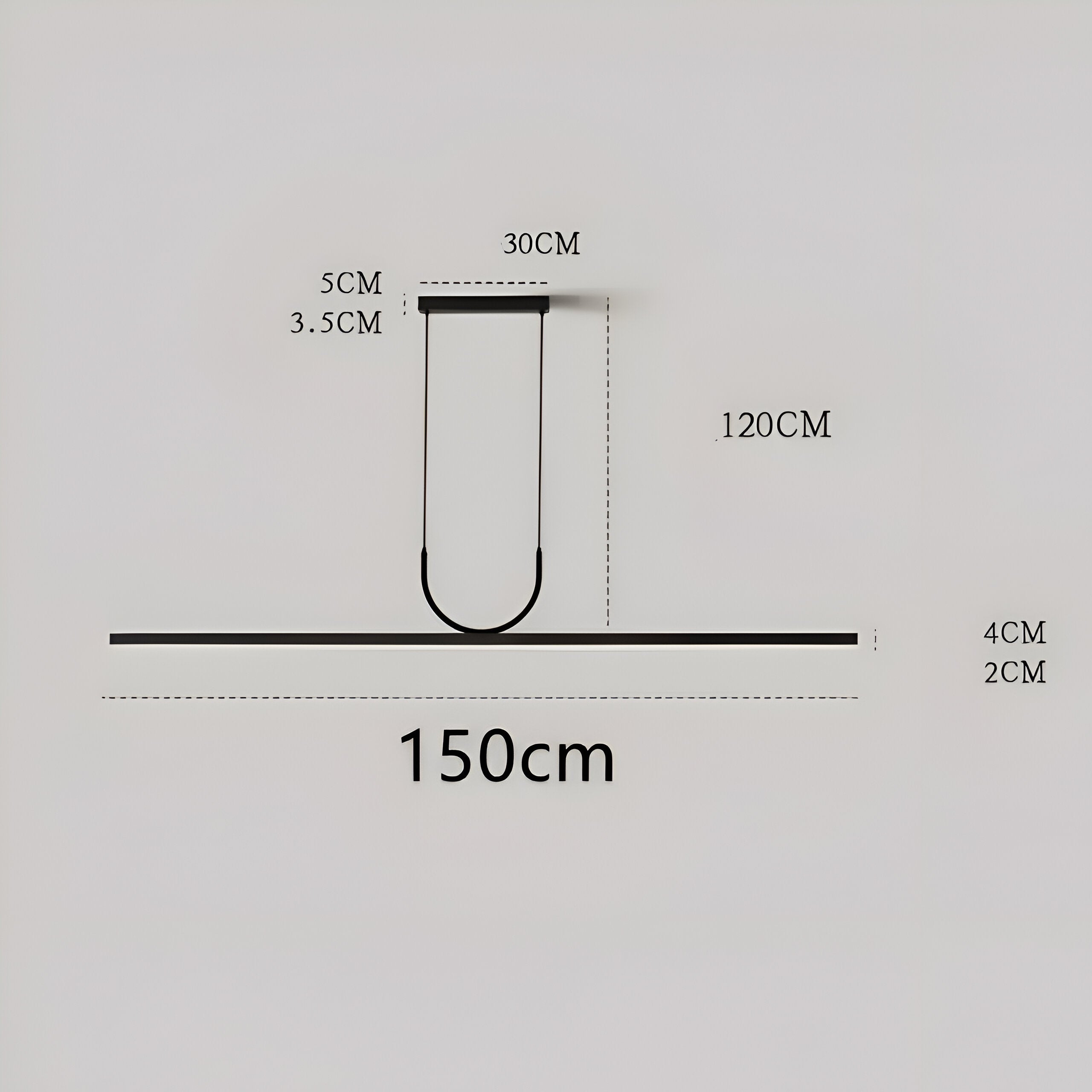 Minimalist Acrylic U-Shaped Linear LED Pendant Light
