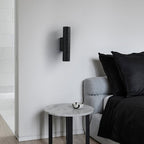 Minimalist Black Travertine Tube Wall Light