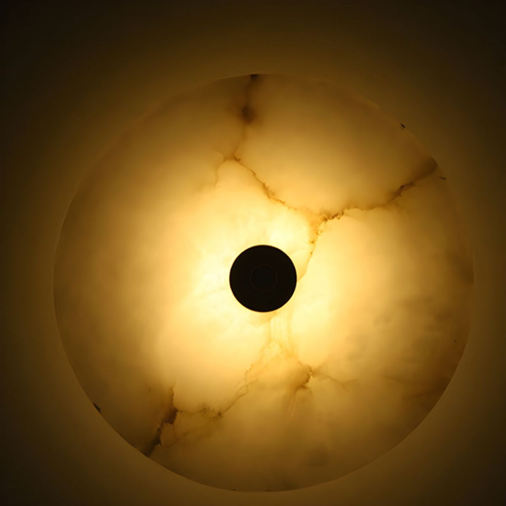 Modern Luxury Round Marble Alabaster Wall Light