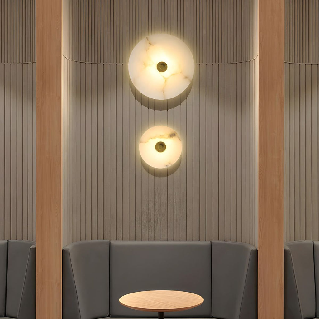 Modern Luxury Round Marble Alabaster Wall Light
