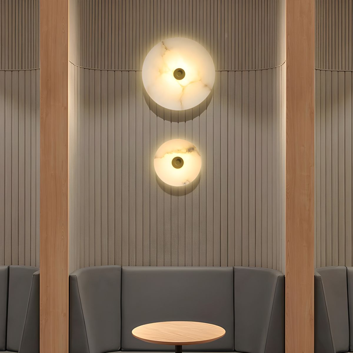 Modern Luxury Round Marble Alabaster Wall Light