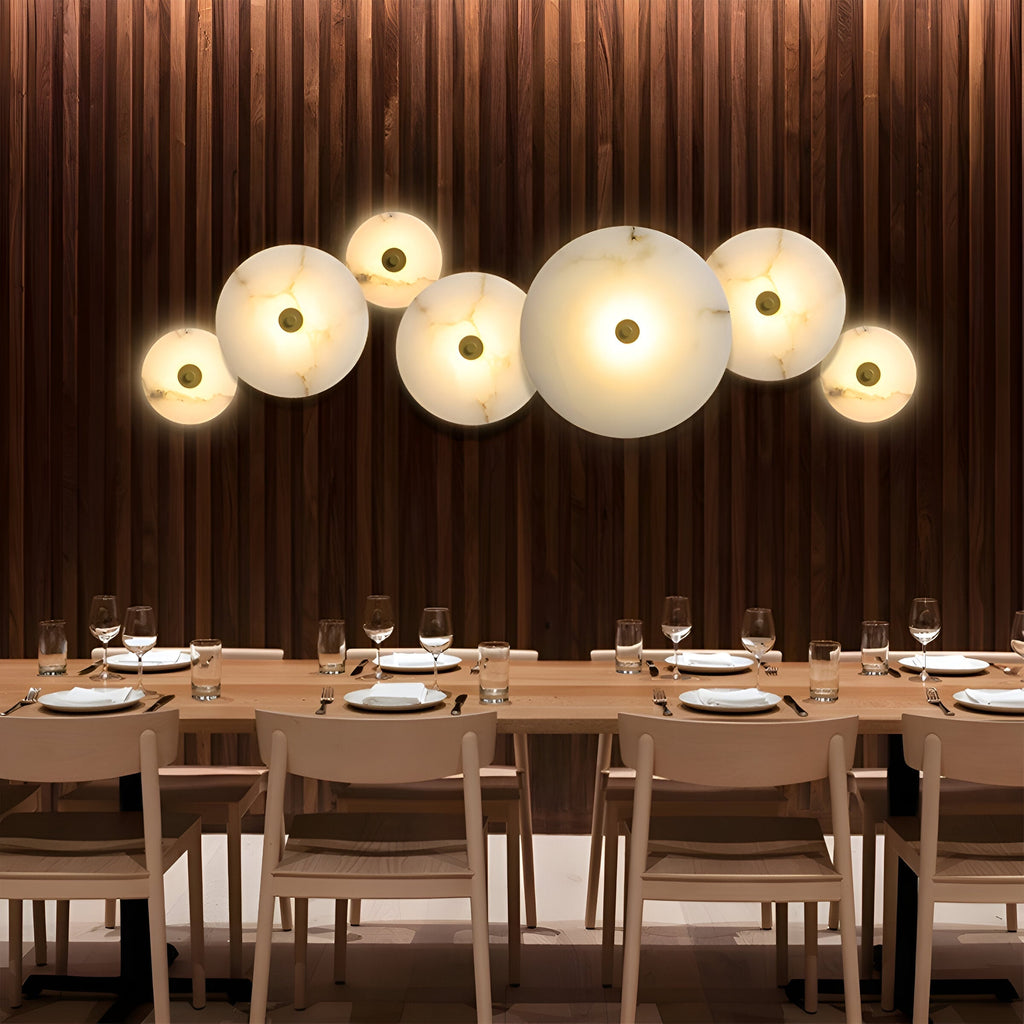 Modern Luxury Round Marble Alabaster Wall Light