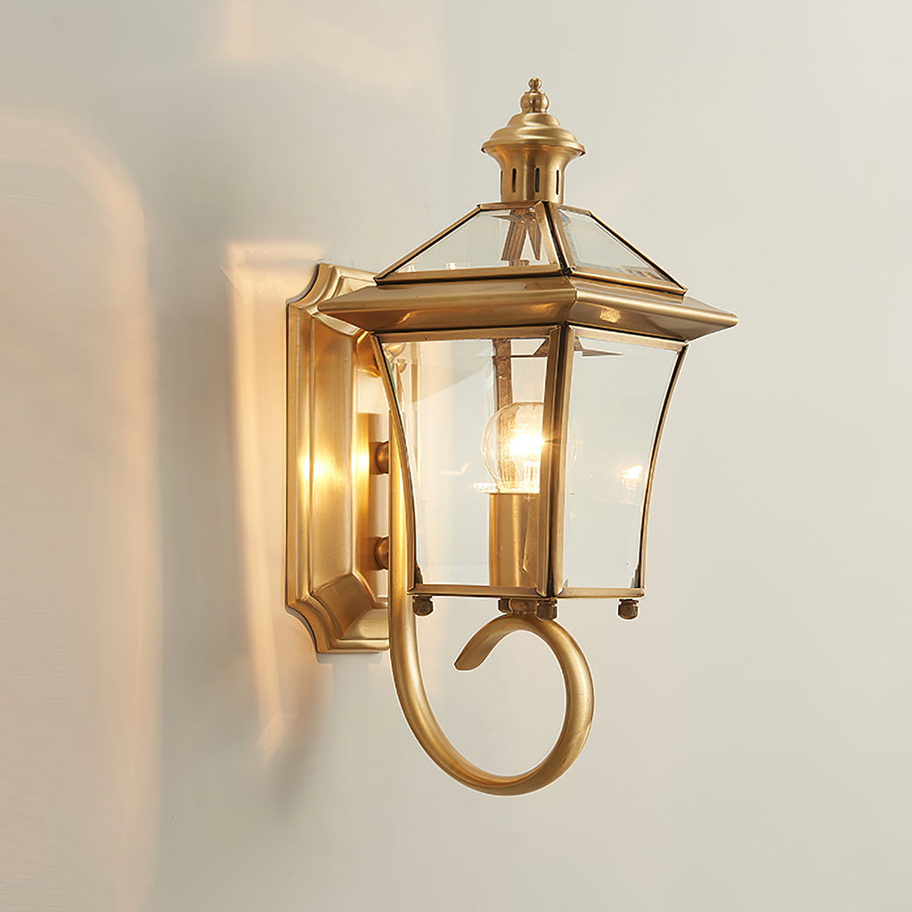 Monterey Retro Brass Outdoor Wall Lantern