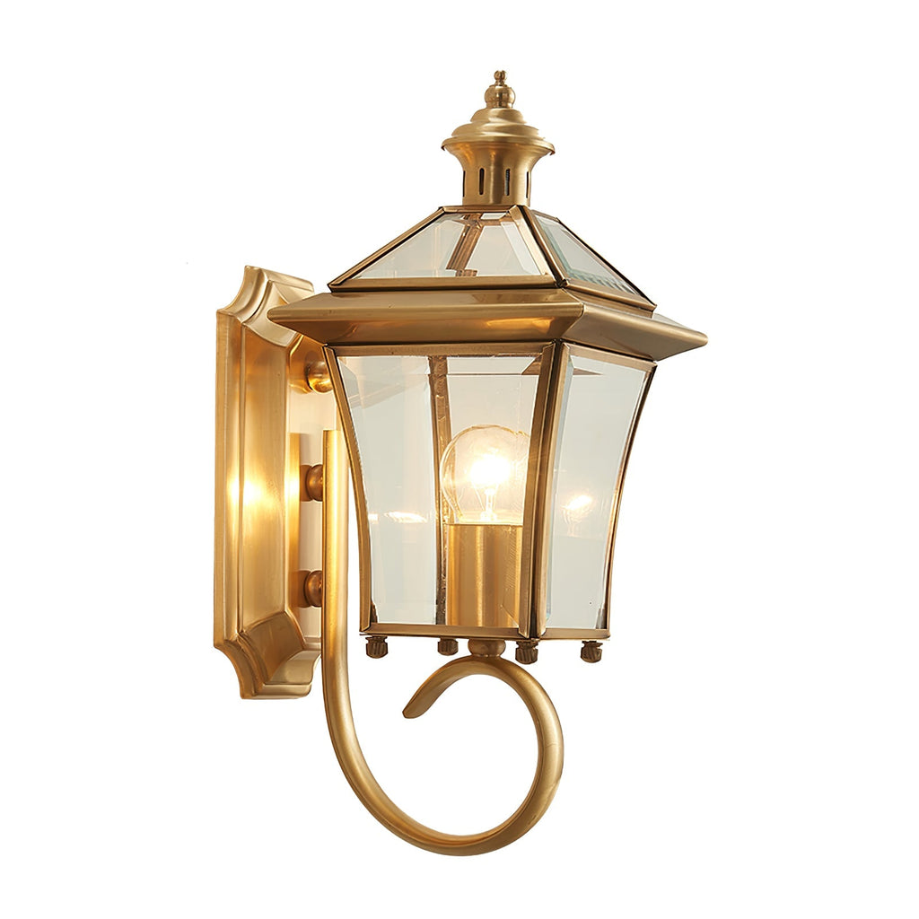 Monterey Retro Brass Outdoor Wall Lantern