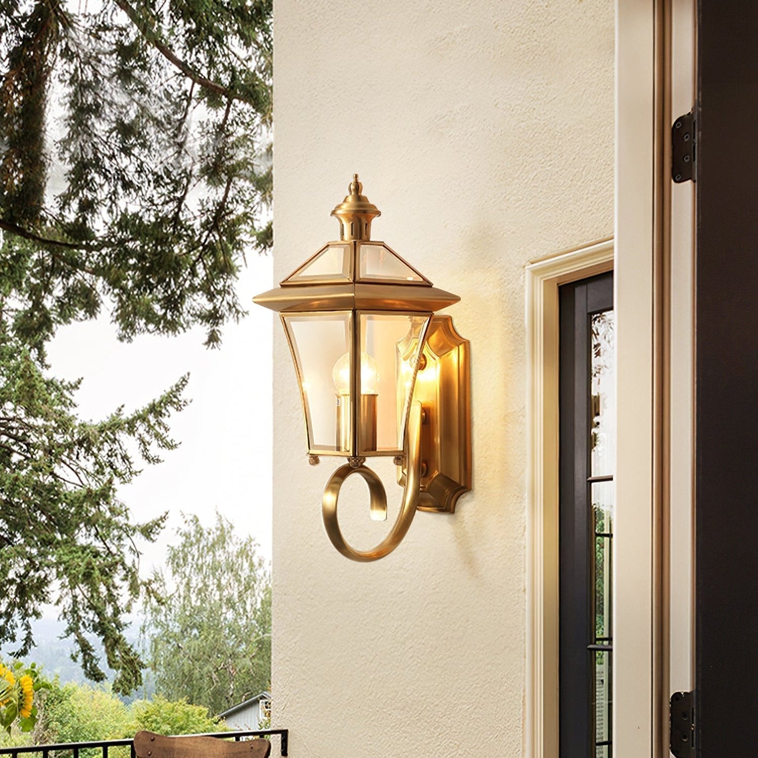 Monterey Retro Brass Outdoor Wall Lantern