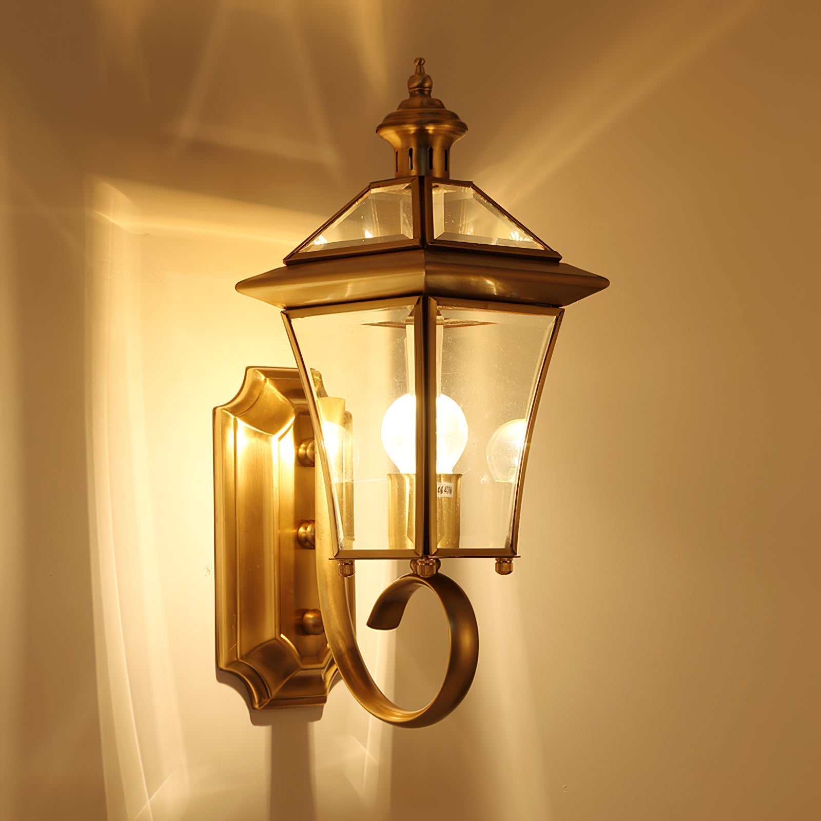 Monterey Retro Brass Outdoor Wall Lantern