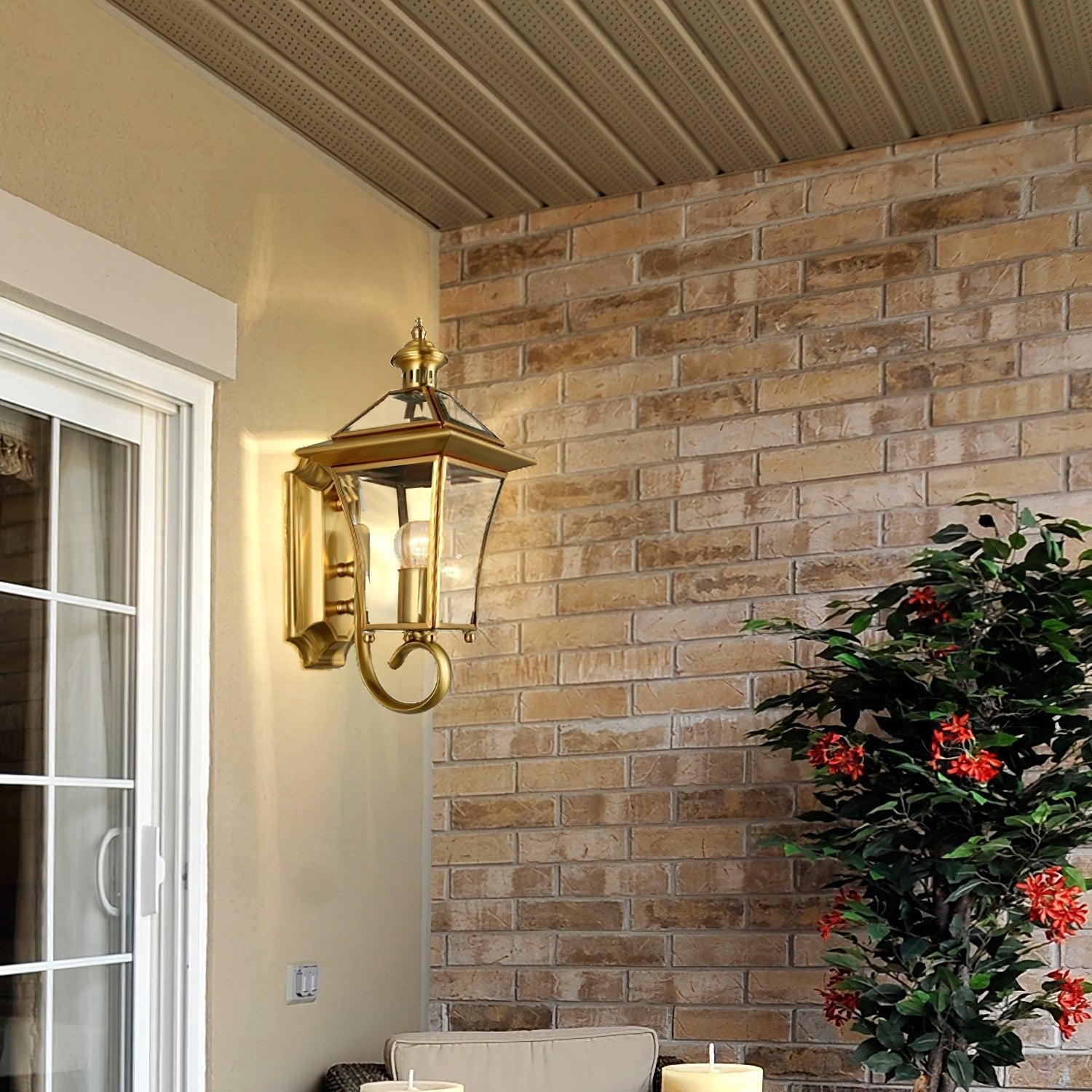 Monterey Retro Brass Outdoor Wall Lantern