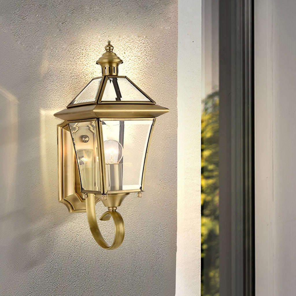 Monterey Retro Brass Outdoor Wall Lantern